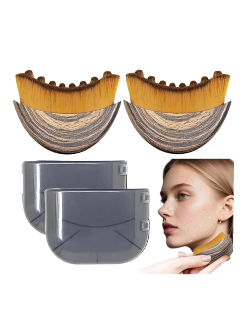 Lymphatic Contour Face Brush Set for Sculpting & Detox